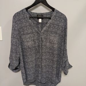 Navy and white blouse